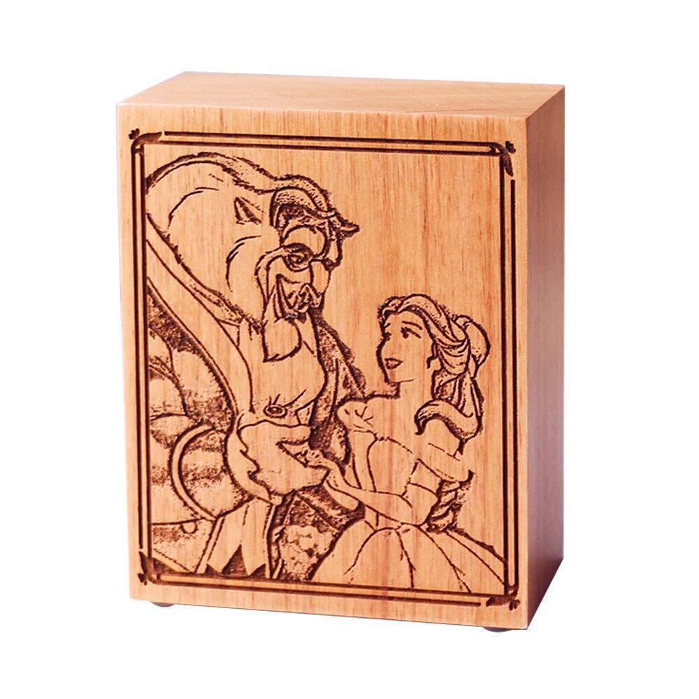 3036 Wind up Music Box Clockwork Mechanism Engraved Wood Frame Style